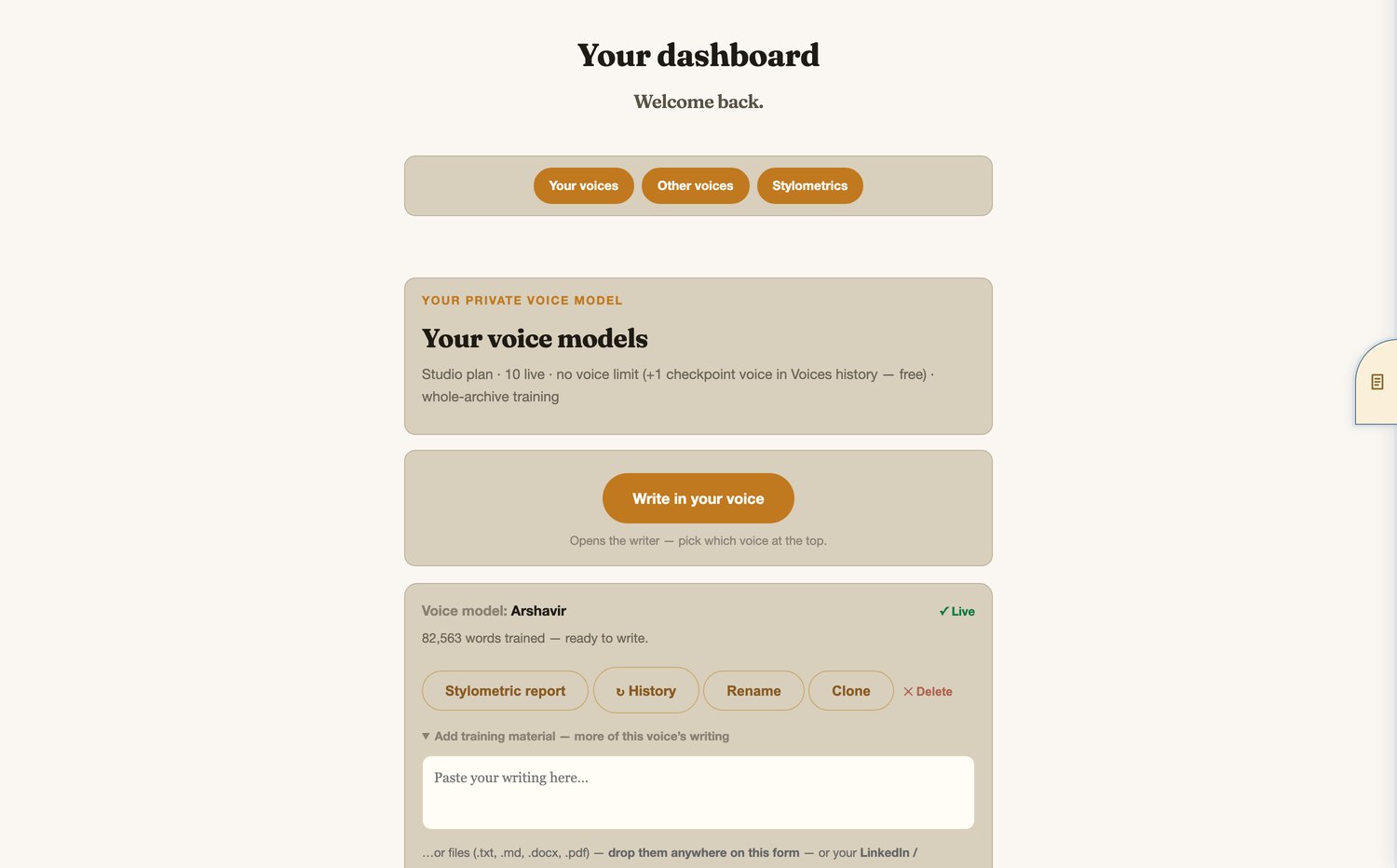 1. Start here — train a voice